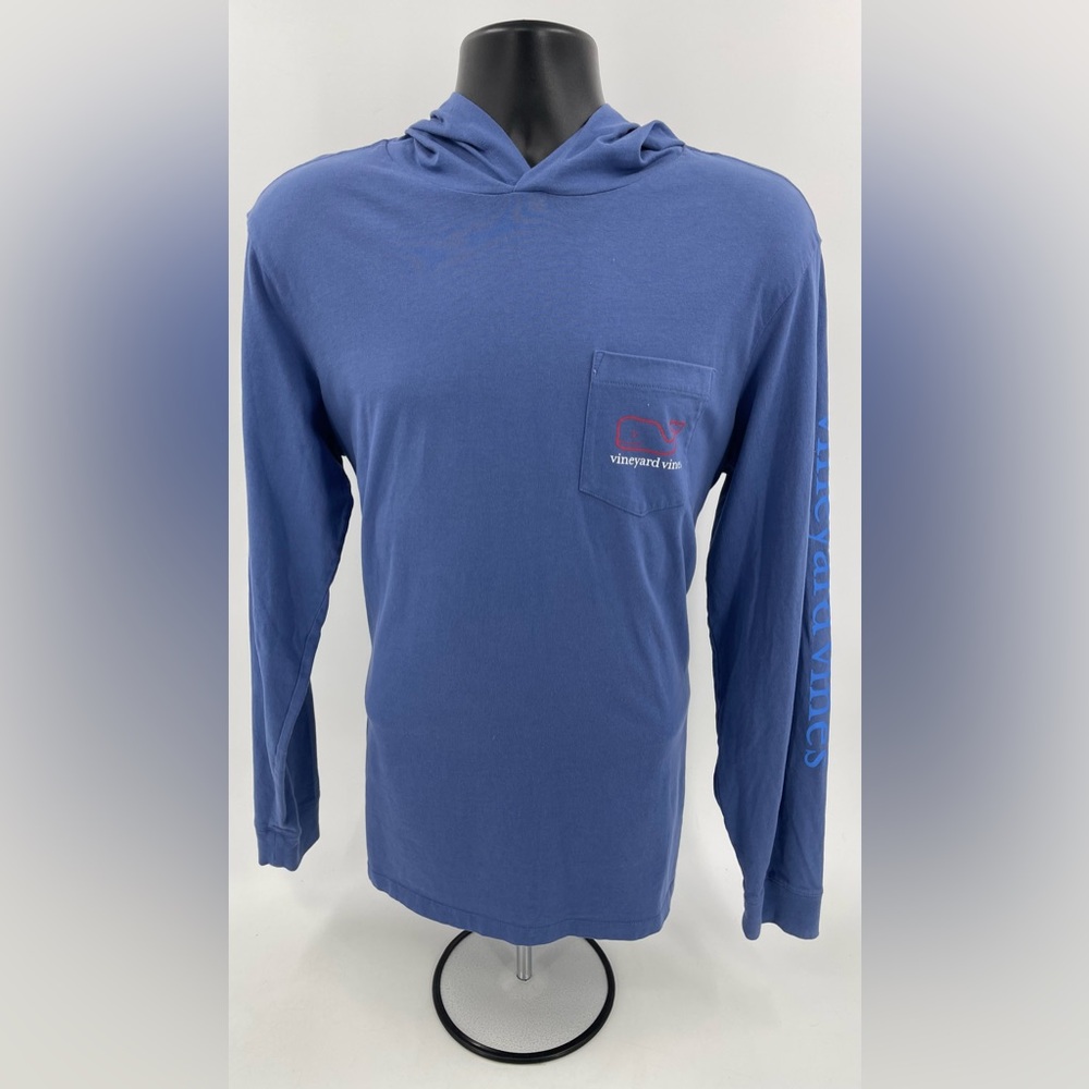 Vineyard Vines Hoodie Whale Graphic Blue Long Sleeve Men's Size‎ Medium M